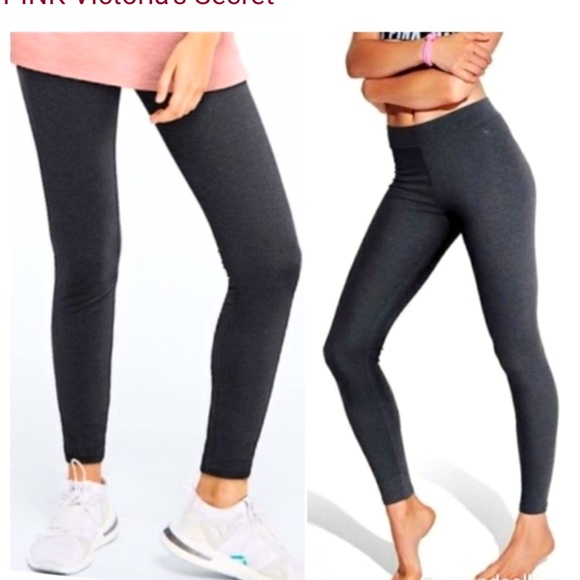 PINK Victoria's Secret Pants - VS Pink leggings - charcoal gray full length mid-rise new with tags